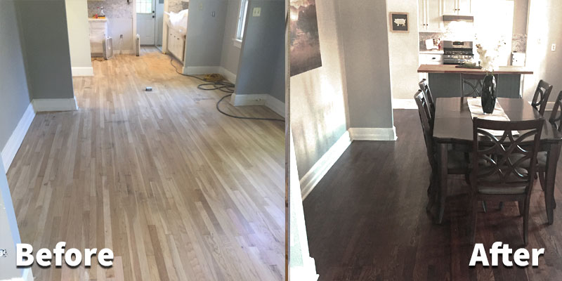 Hardwood Refinishing Before and After 