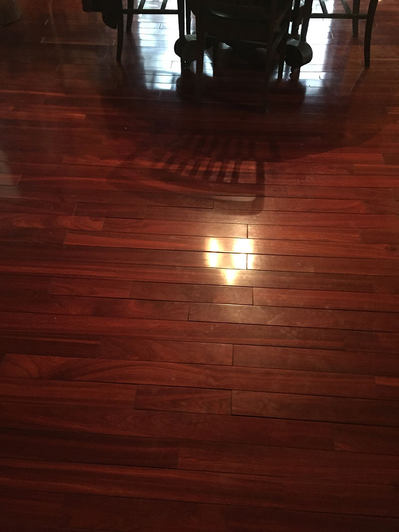 Dark Flooring Before Refinish