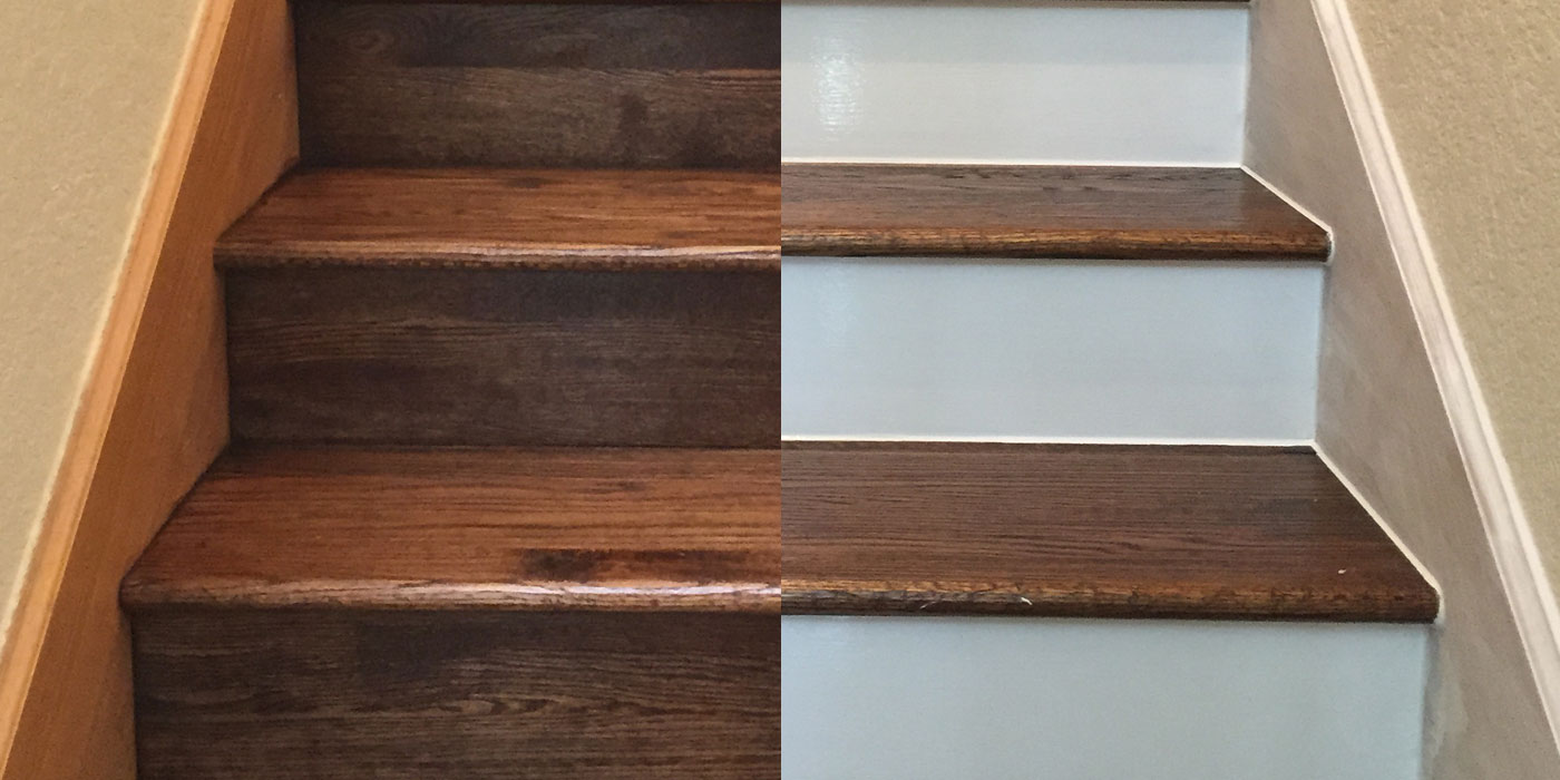 paint hardwood risers