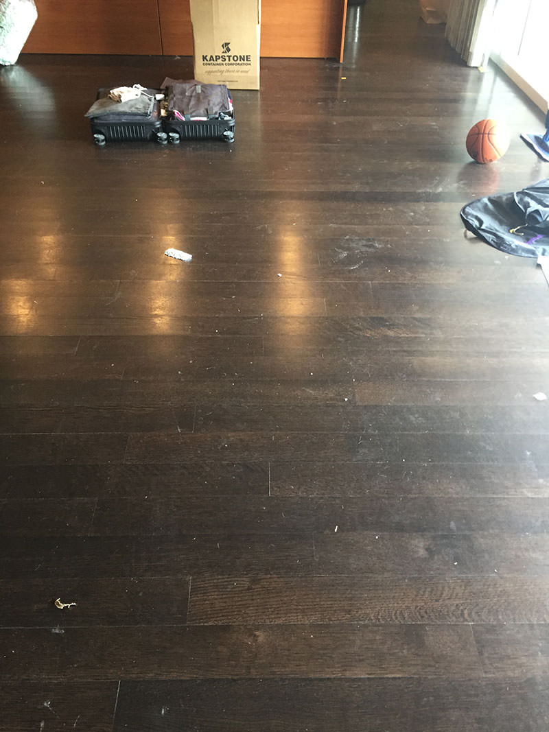 Before refinishing Hardwood Floors